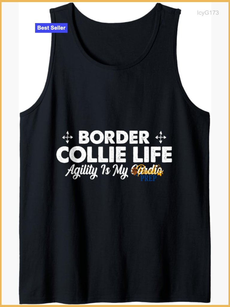 Border Collie Agility Tank Top, Cotton Novelty Tee For Dog Training